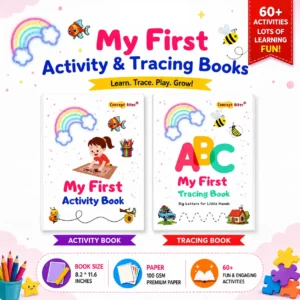Tracing and Activity Book Combo for Kids (Ages 3-7) | Alphabet & Number Tracing, Mazes, Counting, Coloring & Sticker Activities