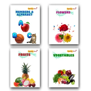 Early Learning Concepts - Fruits, Vegetables, Flowers, Numbers & Alphabets - set of 4 picture books